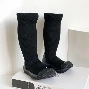 2023 Новые Модные носки для девочек и мальчиков, Вязаные детские носки без застежки в стиле пэчворк, Нескользящие детские Ботильоны