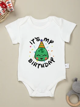 It's My Birthday, Одежда на 1 год для маленьких девочек, Хлопковый комбинезон с мультяшным животным принтом, Милая одежда для новорожденных мальчиков, Модная одежда для вечеринок для младенцев