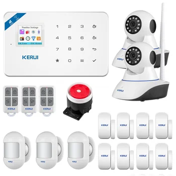 KERUI WIFI GSM Охранная сигнализация IP-камера Приложение Управление Домашний PIR Детектор движения Дверной датчик Детектор сигнализации