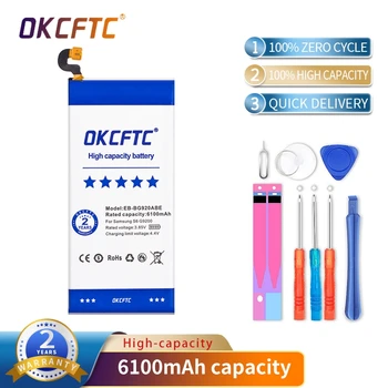 OKCFTC Оригинальный Аккумулятор для телефона EB-BG920ABE Для Samsung GALAXY S6 SM-G920 G920F G920i G920A G920V G9200 G9208 G9209 6100 мАч