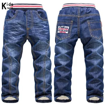 RK-108 брендовые зимние джинсы для мальчиков и девочек, плотные теплые детские брюки k k, брюки для мальчиков с кроликом, брюки для мальчиков и девочек, розничная продажа