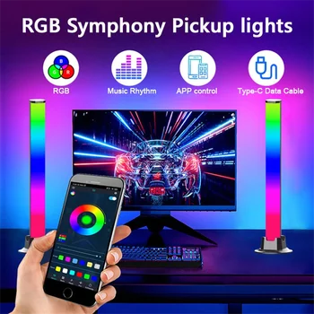 Smart RGB LED Light Bars Ночник с Управлением приложением Bluetooth Музыкальный Ритм Подсветка Подсветки для Игрового телевизора Лампа для Украшения Комнаты