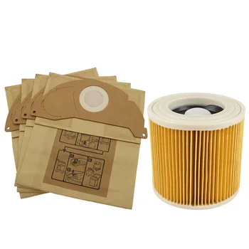 Бумажные пакеты с пылезащитными HEPA-фильтрами для пылесосов Karcher WD2250 WD3.200 MV2 MV3 WD3 A1000 A2204 A2251 K2301 WD3.600 A2064 A2101