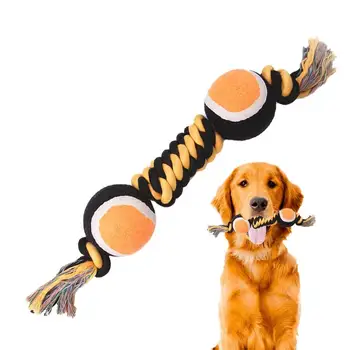 Веревочные игрушки для собак, устойчивые к укусам, Двойной теннисный мяч, Жевательная игрушка на Хэллоуин, Портативная игрушка для прорезывания зубов в помещении и на улице