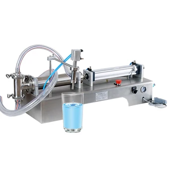 Горизонтальная пневматическая машина для розлива жидкостей объемом 50-500 мл с одинарной головкой для масла и воды