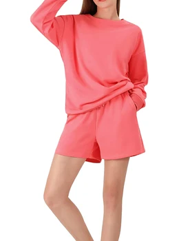 Женские спортивные костюмы из 2 предметов, Пуловер с капюшоном с длинным рукавом и Удобные брюки для бега, спортивные костюмы