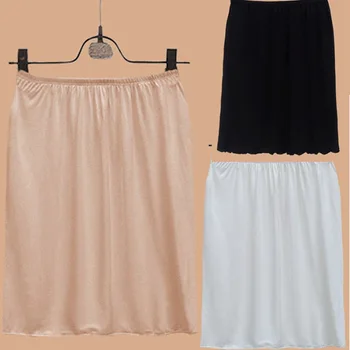 Защитная юбка Под платье, нижняя юбка, атласная полуприлегающая женская мини-юбка, Нижняя юбка