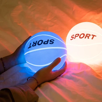 Креативный Баскетбольный Силиконовый ночник, USB Перезаряжаемый светодиодный светильник, Настольная лампа для спальни, Домашний декор для маленьких детей
