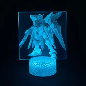 Модель GUNDAM Аниме Ночник Рисунок Манги 3D Картинка Лавовая Лампа Батарея RGB Неоновый Креативный Стол для Гостиной Настольный Декор Для дома