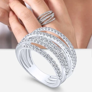 Модное многослойное кольцо Huitan с крестом на пальце с ослепительным фианитным камнем, кольца для повседневной носки для женщин, украшения для вечеринок 2022