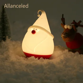 Рождественский светильник, Милый силиконовый Снеговик, Сказочное освещение, USB Зарядка, ночник, Украшения для рабочего стола в детской спальне, Праздничное освещение